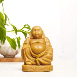Oturan Buddha Temalı Natural Balmumu Mum