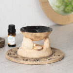 Burç Temalı El Yapımı Bej Buhurdanlık