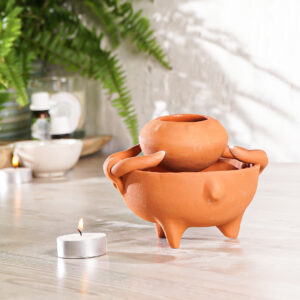 Vikings Kazanı Temalı El Yapımı Seramik Buhurdanlık